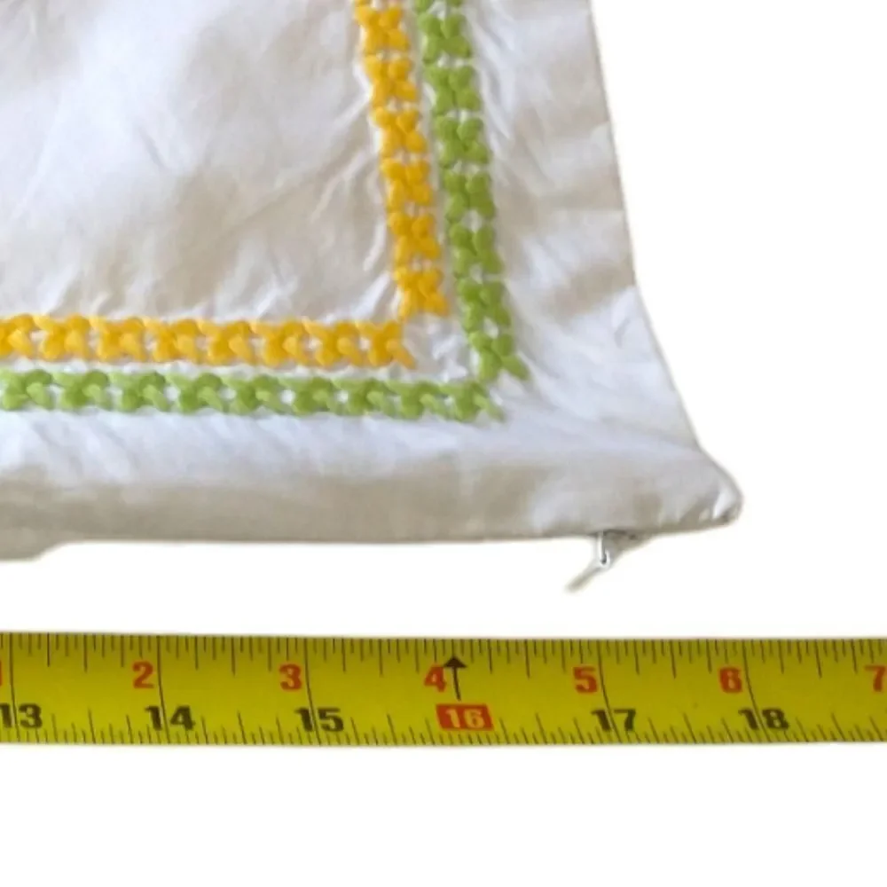 Pottery Barn Teen Tree Hug Planet Love Pillow Cover Organic Cotton Embroidered‎